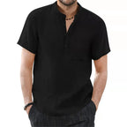 Oxbret™ Men's Short Sleeve T-shirt Cotton and Linen Casual