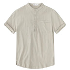 Oxbret™ Men's Short Sleeve T-shirt Cotton and Linen Casual