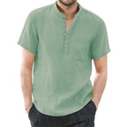 Oxbret™ Men's Short Sleeve T-shirt Cotton and Linen Casual