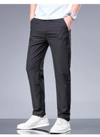 Oxbret™ Summer New Business Ice Silk Pants Straight Elastic Waist