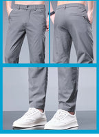 Oxbret™ Summer New Business Ice Silk Pants Straight Elastic Waist