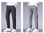 Oxbret™ Summer New Business Ice Silk Pants Straight Elastic Waist