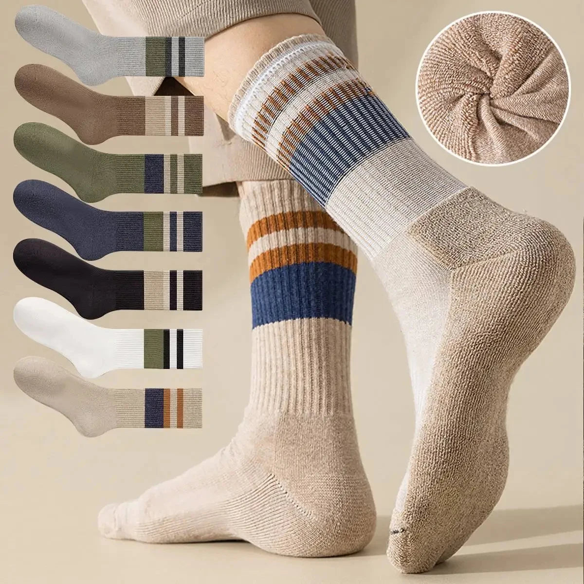 Oxbret™ 10/5/3pairs Breathable Con Sports Stockings Men Bamboo Fiber Men Socks