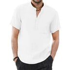 Oxbret™ Men's Short Sleeve T-shirt Cotton and Linen Casual