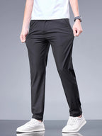 Oxbret™ Summer New Business Ice Silk Pants Straight Elastic Waist