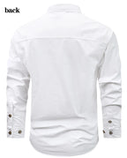 Oxbret™ Retro Cargo style Men's Long Sleeve Shirt With Pocket