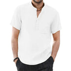 Oxbret™ Men's Short Sleeve T-shirt Cotton and Linen Casual