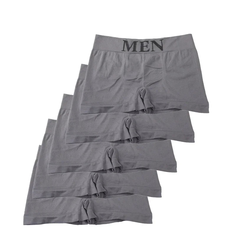 Oxbret™ 5 Pcs Thin Style Men's High Elastic Plain Color Comfortable Boxer