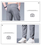 Oxbret™ Summer New Business Ice Silk Pants Straight Elastic Waist