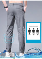 Oxbret™ Summer New Business Ice Silk Pants Straight Elastic Waist