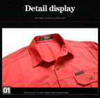 Oxbret™ Retro Cargo style Men's Long Sleeve Shirt With Pocket