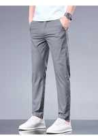 Oxbret™ Summer New Business Ice Silk Pants Straight Elastic Waist