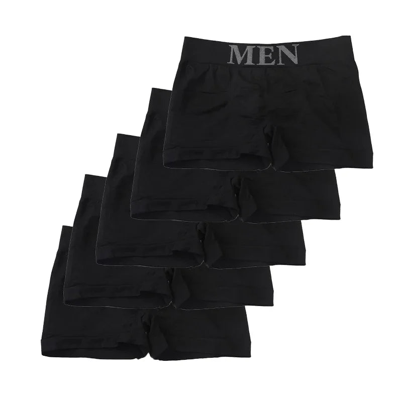 Oxbret™ 5 Pcs Thin Style Men's High Elastic Plain Color Comfortable Boxer